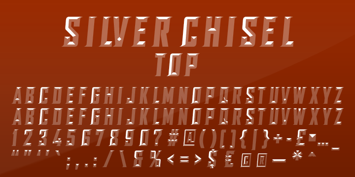 SILVER CHISEL BEVEL Font preview